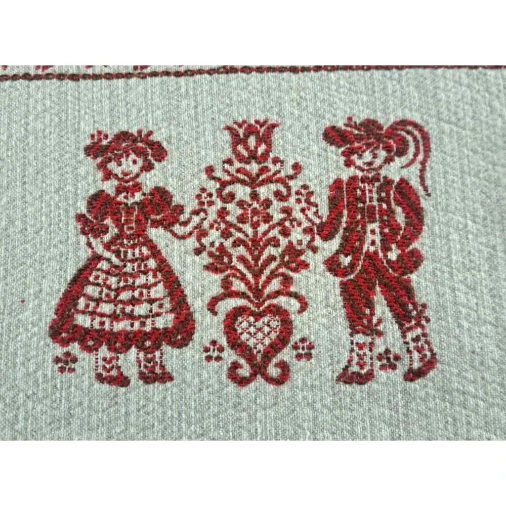 Woven Folk Art Placemats Austria Set of 4 Fringe Cotton Linen 13x15 Oktoberfest